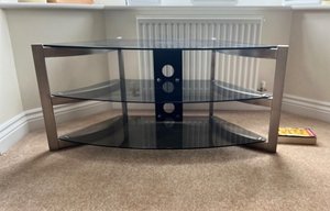 Photo of free Glass corner TV stand (Baldock)