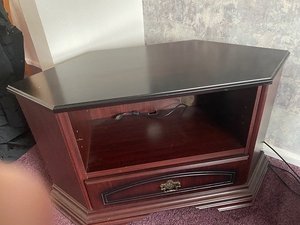 Photo of free Mahogany tv stand (Lincoln LN1 area)