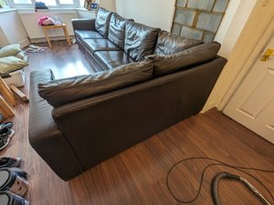 Photo of free Leather sofa (Norbiton KT3)