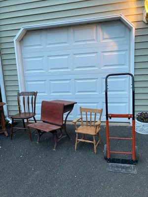 Photo of free Chairs, trolley, old fashioned desk (Solebury PA)