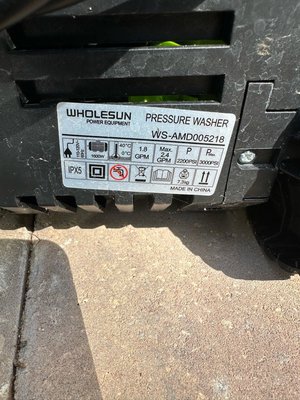 Photo of free Wholsun Pressure Washer (Mandarin)