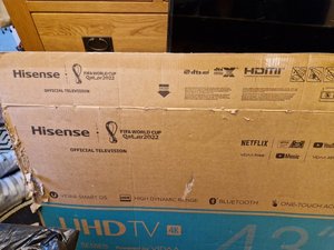 Photo of free Hisense 43" Flat screen TV for SPARES or REPAIR CV7 (Arley CV7)