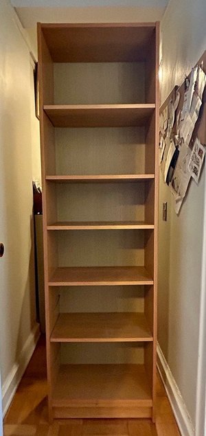 Photo of free Tall Wood Bookcase (Washington Heights)