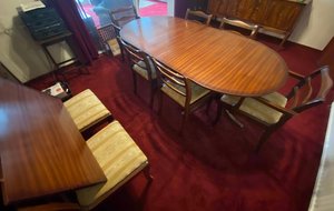 Photo of free Dining table extendable with 8 chairs (Smallfield RH6)
