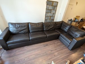 Photo of free Leather sofa (Norbiton KT3)
