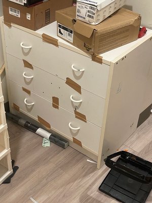 Photo of free 3 drawer white dresser (Roosevelt Seattle 98115)