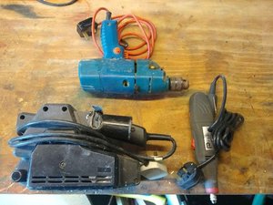 Photo of free various power tools - Drill, belt sander, "dremel" type rota (Presteigne LD8)