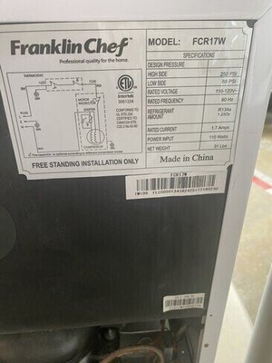 Photo of free Franklin Chef 1.7 cubic foot refrigerator