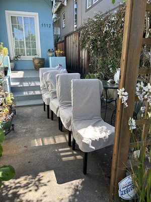 Photo of free Dining room chairs/slipcovers (Park Blvd)