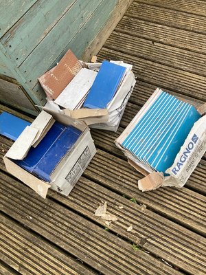Photo of free Mixed wall tiles, blue and white (Grangetown CF11)