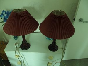 Photo of free Two wooden bedside or table lamps (Roe Green AL10)