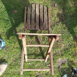 Photo of free 2 folding wooden chairs (Hertford Heath SG13)