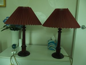 Photo of free Two wooden bedside or table lamps (Roe Green AL10)