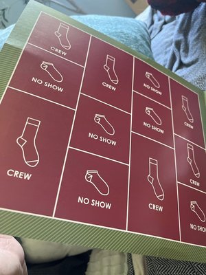 Photo of free Sock calendar Men 6-12 (Concord)