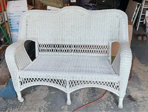 Photo of free White Wicker Bench (Upper Chichester, PA)
