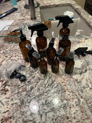 Photo of free 9 Glass bottles with sprayers (West Chester)
