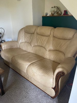 Photo of free Leather Sofa and chair (Hazard TQ9)