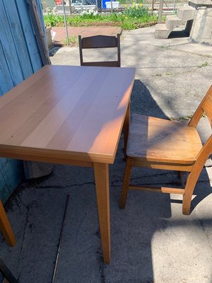 Photo of free Wooden Table and 4 chairs (744 woodbine Ave)