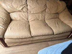 Photo of free leather 3 seater with sofa cover (ME15)
