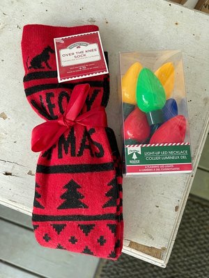 Photo of free Christmas socks and necklace (North Forsyth County)