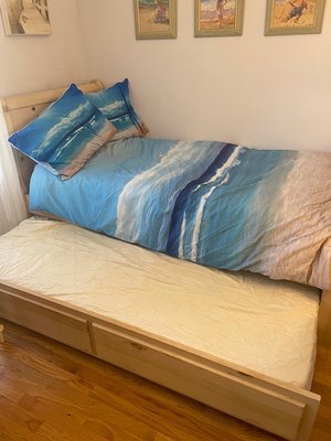 Photo of free White Wash Trundle Bed (Norwalk , CT)