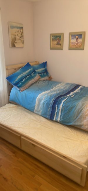 Photo of free White Wash Trundle Bed (Norwalk , CT)