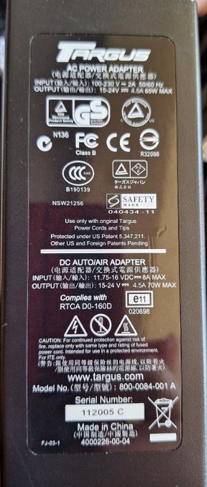 Photo of free Targus Notebook Power Adapter (Stotfold SG5)