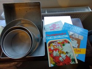 Photo of free Cake tins, cake decorating books (Dorridge B93)
