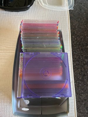 Photo of free CD cases (Baseline & Merivale)