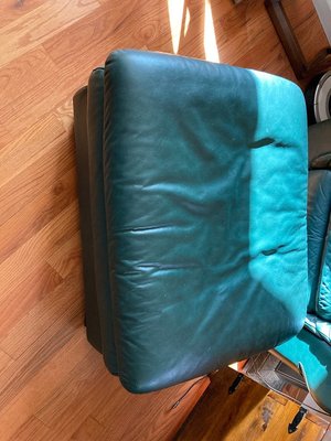 Photo of free green leather couch, chair, ottoman (Mohegan Lake)