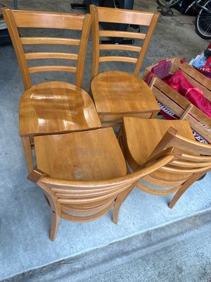Photo of free 4 wooden chairs (Lee’s Park)