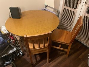 Photo of free Wood cold out table and 2 chairs (BS6)