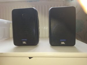 Photo of free wall or free standing quality speakers. (Sharpthorne RH19)