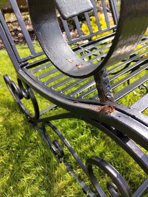 Photo of free Black painted metal garden rocking chair (Galmpton TQ5)