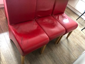 Photo of free 6 Real leather and solid wood dining chairs (Compton Acres NG2)