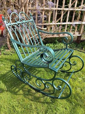 Photo of free Green metal garden rocking chair (Galmpton TQ5)