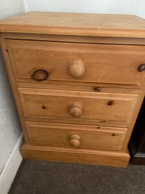 Photo of free Pine 3 drawer bedside cabinet (LE3)