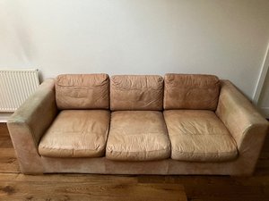 Photo of free Tan leather sofa (Bournmoor DH4)