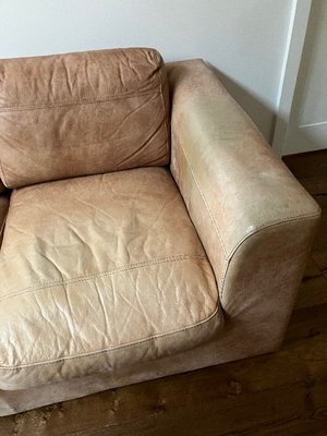 Photo of free Tan leather sofa (Bournmoor DH4)