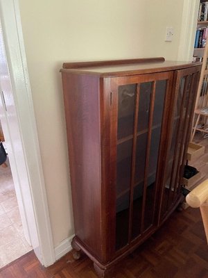 Photo of free Vintage glass fronted wood cabinet (Rodwell DT4)