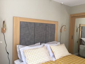 Photo of free Upholstered Bedhead Oak Surround (SK7)
