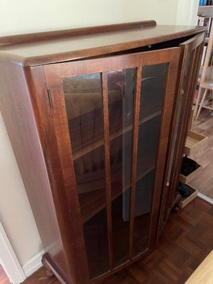 Photo of free Vintage glass fronted wood cabinet (Rodwell DT4)