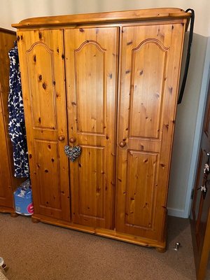 Photo of free Honey Pine 3 door wardrobes (Stourbridge DY8)