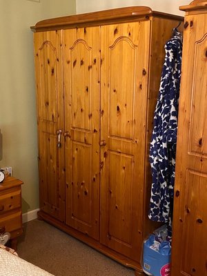 Photo of free Honey Pine 3 door wardrobes (Stourbridge DY8)