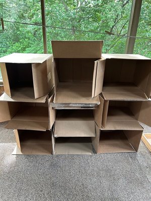 Photo of free 9 cardboard boxes (Darnestown Maryland.)