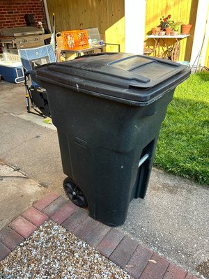 Photo of free 64 gallon trash can on wheels (Catonsville)