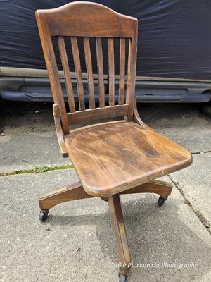 Photo of free Solid wood office chair (NW Suburbs)