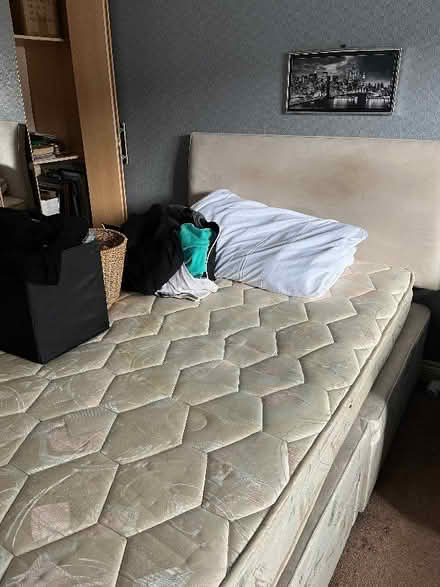 Photo of free Double mattress, base with 4 drawers (Handsworth S13)