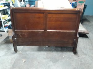 Photo of free Oval wooden table top and headboard (1531 Pine Saint louis)