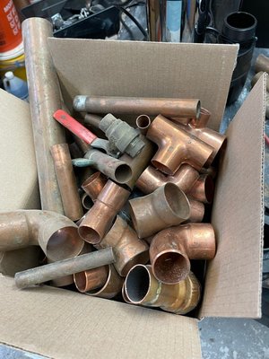 Photo of free Copper and black pipe fittings (Nutley NJ)